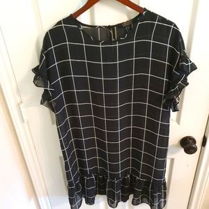 Black And White Ruffle Dress